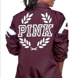 VS PINK SHERPA LINED COACHES JACKET